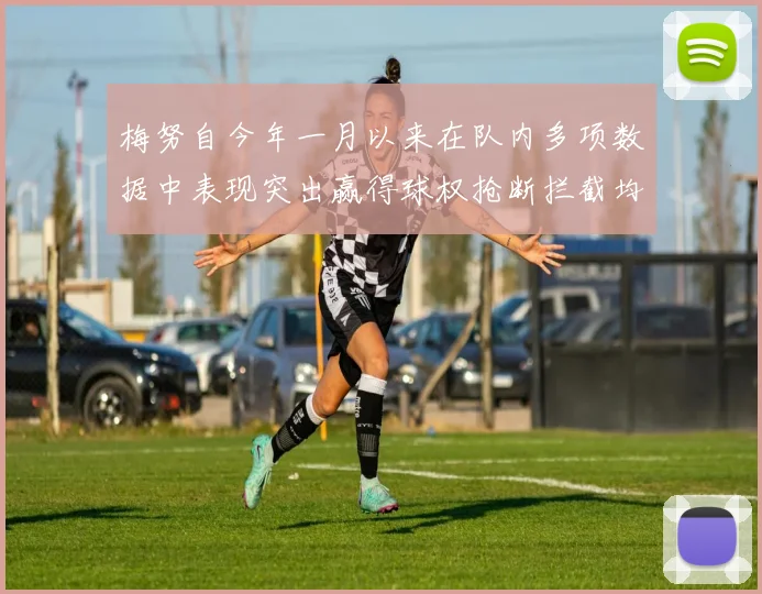 梅努自今年一月以来在队内多项数据中表现突出赢得球权抢断拦截均名列前茅